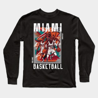 Miami heat basketball  vector graphic design Long Sleeve T-Shirt